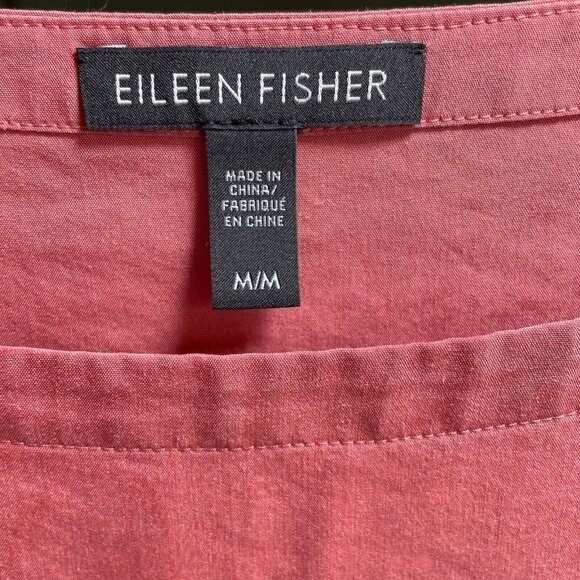 Eileen Fisher Shift Dress Womens Medium Rose Pink Tencel Sleeveless Midi Light - Picture 9 of 14
